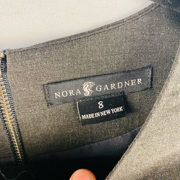 Nora Gardner Gray Tallulah Ruffle Sleeve Shift A-Line Career Dress Size 8 - Picture 2 of 6